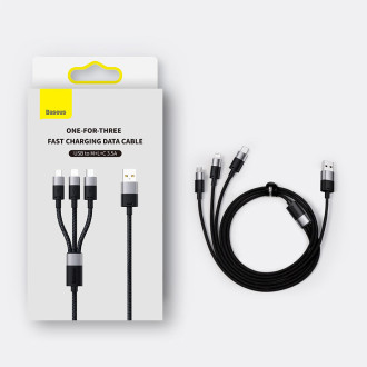 3v1 USB - micro USB / Lightning / USB C 3,5A 1,2m kabel Baseus StarSpeed - černý