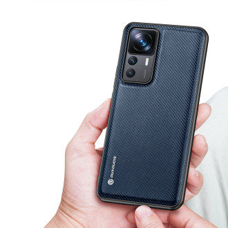 Pouzdro Dux Ducis Fino pro kryt Xiaomi 12T Pro / Xiaomi 12T se silikonovým rámečkem modré