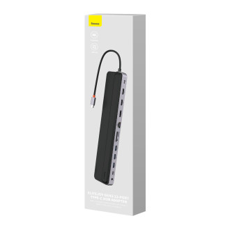 Baseus EliteJoy Gen2 univerzální USB HUB 12v1 s USB-C kabelem 25cm stojan na notebook USB-A / USB-C / DP / HDMI / SD / TF / RJ45 / 3,5 mm jack / PD 10