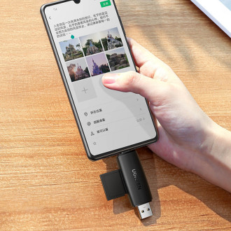Ugreen adaptér Čtečka karet SD / micro SD (USB-A / USB-C) černá (CM304)