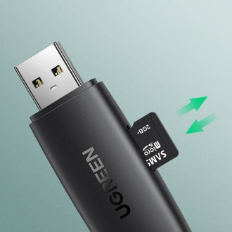 Ugreen adaptér Čtečka karet SD / micro SD (USB-A / USB-C) černá (CM304)
