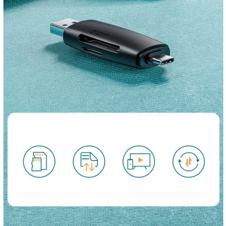 Ugreen adaptér Čtečka karet SD / micro SD (USB-A / USB-C) černá (CM304)