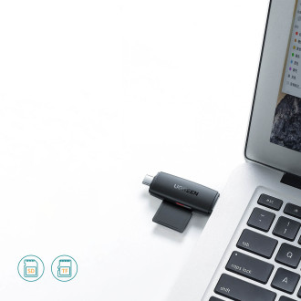Ugreen adaptér Čtečka karet SD / micro SD (USB-A / USB-C) černá (CM304)