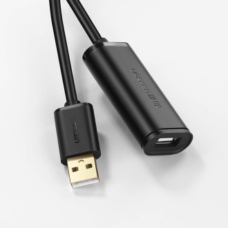 Ugreen aktivní prodlužovací kabel USB-A (samec) - USB-A (samice) USB 2.0 480Mb/s 20m černý (US121)