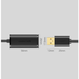 Ugreen aktivní prodlužovací kabel USB-A (samec) - USB-A (samice) USB 2.0 480Mb/s 20m černý (US121)