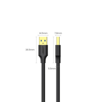Ugreen kabel USB-A - USB-A USB3.0 5 Gb/s 0,5 m černý (US128)