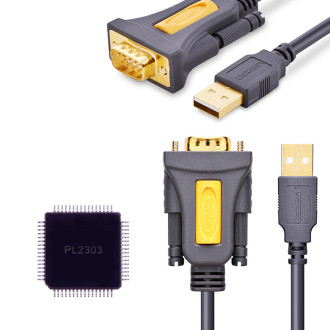 Ugreen adaptérový kabel USB-A - DB9 RS-232 1,5 m šedý (CR104)