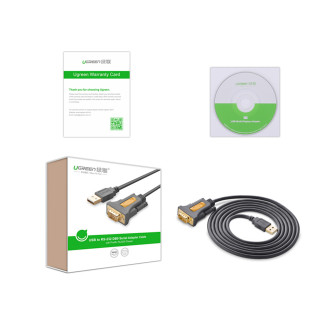 Ugreen adaptérový kabel USB-A - DB9 RS-232 1,5 m šedý (CR104)