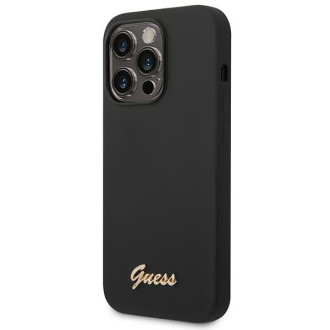 Guess GUHCP14XSLSMK iPhone 14 Pro Max 6.7 &quot;black / black hard case Silicone Vintage Gold Logo