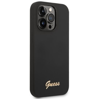 Guess GUHCP14XSLSMK iPhone 14 Pro Max 6.7 &quot;black / black hard case Silicone Vintage Gold Logo