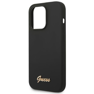 Guess GUHCP14XSLSMK iPhone 14 Pro Max 6.7 &quot;black / black hard case Silicone Vintage Gold Logo