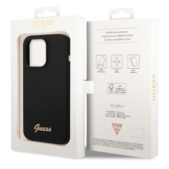 Guess GUHCP14XSLSMK iPhone 14 Pro Max 6.7 &quot;black / black hard case Silicone Vintage Gold Logo
