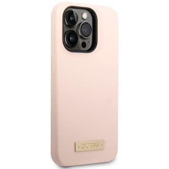 Guess GUHMP14XSBPLP iPhone 14 Pro Max 6,7" růžové/růžové pevné pouzdro Silikonová deska s logem MagSafe