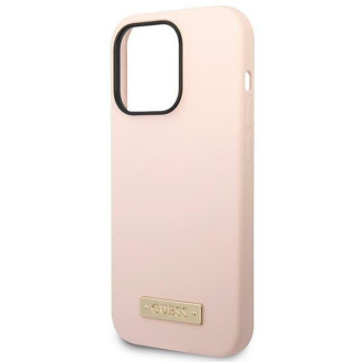 Guess GUHMP14XSBPLP iPhone 14 Pro Max 6,7" růžové/růžové pevné pouzdro Silikonová deska s logem MagSafe