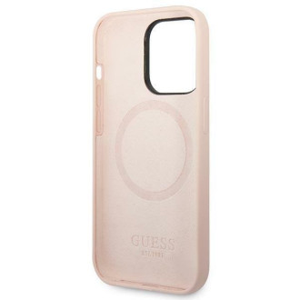 Guess GUHMP14XSBPLP iPhone 14 Pro Max 6,7" růžové/růžové pevné pouzdro Silikonová deska s logem MagSafe