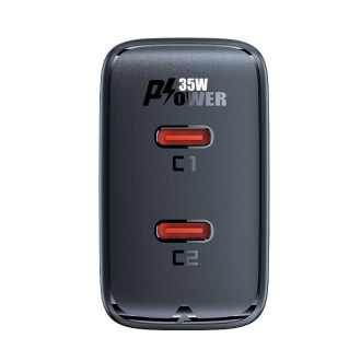 Rychlonabíječka GaN 35W PD 2x USB C Acefast A49 - černá