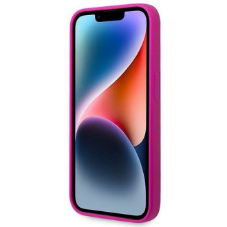 Guess GUHCP14LSLSMF iPhone 14 Pro 6.1" fuchsiové/fuschia pevné pouzdro silikonové Vintage zlaté logo