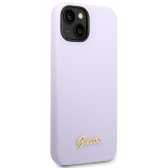 Guess GUHCP14SSLSMU iPhone 14 6,1" fialový/fialový pevný obal silikonové Vintage zlaté logo