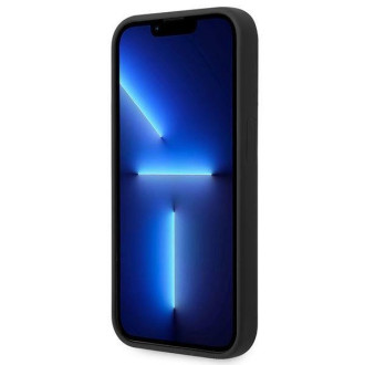 Guess GUHMP14LSBPLK iPhone 14 Pro 6,1" černo/černé pevné pouzdro silikonové logo Plate MagSafe