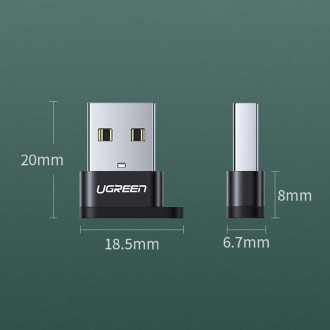 USB C (samice) - USB (samec) adaptér Ugreen US280 - černý