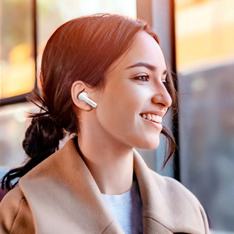 Ugreen HiTune T3 Active WS106 bezdrátová Bluetooth 5.2 TWS sluchátka ANC – bílá