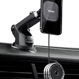 Dudao magnetický držák telefonu do auta s teleskopickým ramenem černý (F6Max)