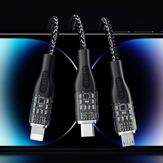 Rychlonabíjecí kabel 120W 1m 3v1 USB - USB-C / microUSB / Lightning Dudao L22X - stříbrný