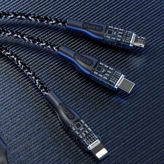 Rychlonabíjecí kabel 120W 1m 3v1 USB - USB-C / microUSB / Lightning Dudao L22X - stříbrný