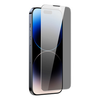 Baseus Privacy Tempered Glass pro iPhone 14 Pro Max Full Screen 0,3 mm Privacy Filter Anti Spy + montážní rámeček