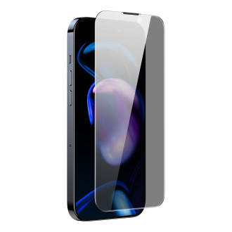 Baseus Privacy Tempered Glass pro iPhone 14 Pro Full Screen 0,3mm Privacy Filter Anti Spy + montážní rámeček