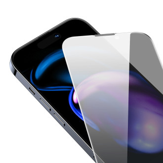 Baseus Privacy Tempered Glass pro iPhone 14 Pro Full Screen 0,3mm Privacy Filter Anti Spy + montážní rámeček