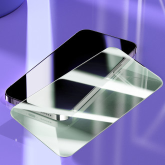 Tvrzené sklo Baseus pro celou obrazovku pro iPhone 14 Pro s filtrem proti modrému světlu a 0,3mm krytem reproduktoru + montážním rámečkem