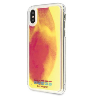 Guess GUHCPXGLCPI iPhone X/Xs różowy /pink hard case California Glow in the dark