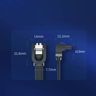 Ugreen pravoúhlý kabel SATA 3.0 0,5 m černý (US217)