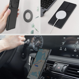 Magnetické pouzdro Nillkin CamShield Pro pro Samsung Galaxy S23 Ultra Magnetic MagSafe s krytem fotoaparátu černé