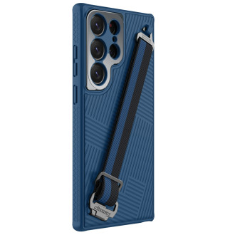 Pancéřové pouzdro Nillkin Strap Case pro Samsung Galaxy S23 Ultra s poutkem na zápěstí modré
