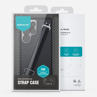 Pancéřové pouzdro Nillkin Strap Case pro Samsung Galaxy S23 Ultra s poutkem na zápěstí modré