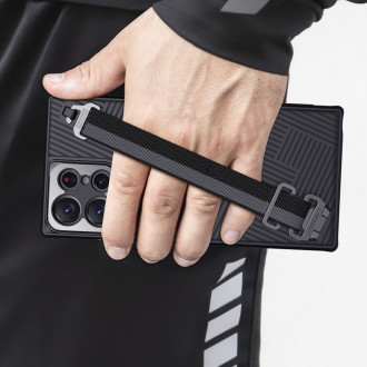 Pancéřové pouzdro Nillkin Strap Case pro Samsung Galaxy S23 Ultra s poutkem na zápěstí modré