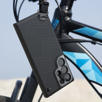 Pancéřové pouzdro Nillkin Strap Case pro Samsung Galaxy S23 Ultra s poutkem na zápěstí modré
