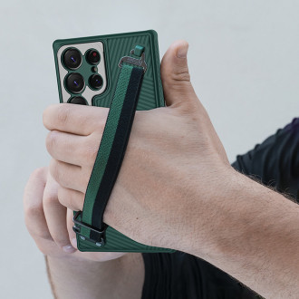 Pancéřové pouzdro Nillkin Strap Case pro Samsung Galaxy S23 Ultra s poutkem na zápěstí modré