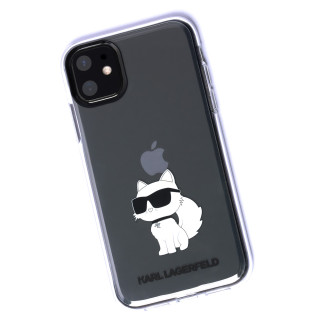 Karl Lagerfeld KLHCN61HNCHTCT iPhone 11 / Xr 6,1&quot; průhledný pevný obal Ikonik Choupette