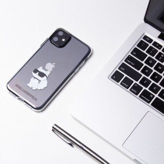 Karl Lagerfeld KLHCN61HNCHTCT iPhone 11 / Xr 6,1&quot; průhledný pevný obal Ikonik Choupette