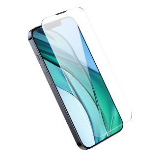 Baseus Tempered Glass pro iPhone 14 / 13 Pro / 13 Full Screen s krytem reproduktoru 0,4 mm + montážní sada