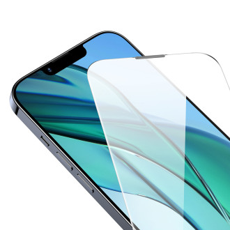 Baseus Tempered Glass pro iPhone 14 / 13 Pro / 13 Full Screen s krytem reproduktoru 0,4 mm + montážní sada