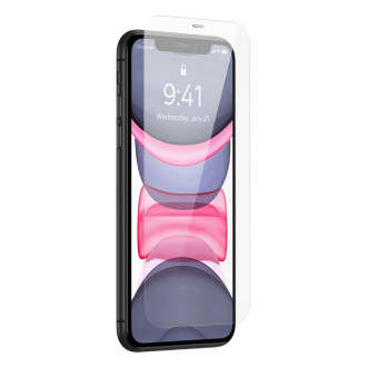 Tvrzené sklo Baseus pro celou obrazovku pro iPhone 11 / XR s krytem reproduktoru 0,4 mm + montážní sada
