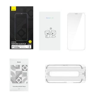 Tvrzené sklo Baseus pro celou obrazovku pro iPhone 11 / XR s krytem reproduktoru 0,4 mm + montážní sada