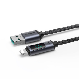 Lightning kabel - USB A 2.4A 1.2m s LED displejem Joyroom S-AL012A16 - Černá