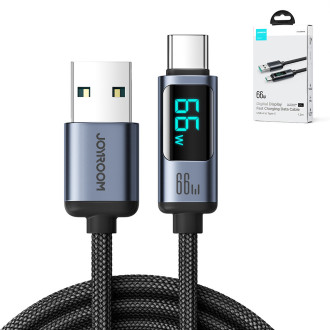 USB C - USB A kabel 66W 1,2m s LED displejem Joyroom S-AC066A16 - Černá