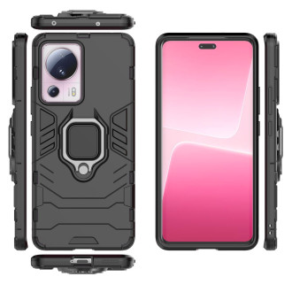 Pouzdro Ring Armor pro Xiaomi 13 Lite pancéřový kryt magnetický držák kroužek černý