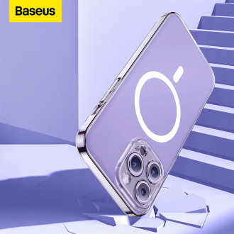 Baseus Crystal Magnetic Case pro iPhone 14 Pro tenký kryt MagSafe + průhledné sklo